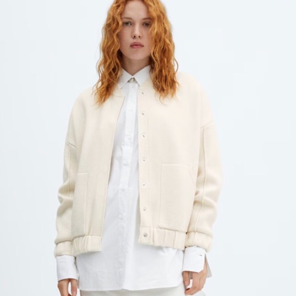 NWOT MANGO Knitted Bomber Jacket